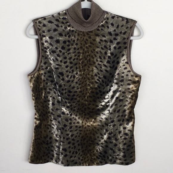 Emanuel Ungaro Tops - Emanuel Ungaro, Animal Print Velvet Top